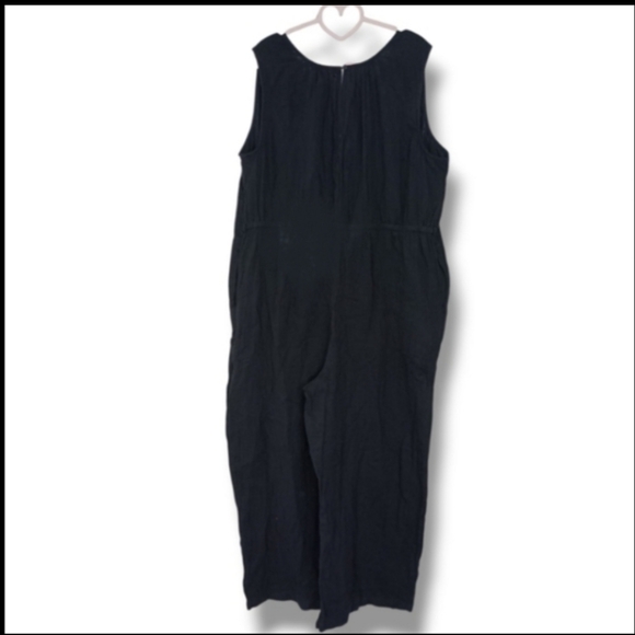 NWT Sleeveless Cotton Jumpsuit In Black Size XL - Picture 4 of 7
